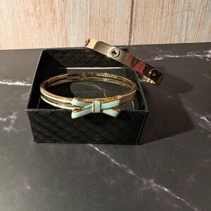 2 Kate Spade Elegant Gold Bangle Bracelets EUC